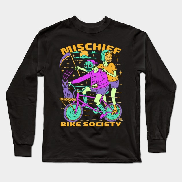 Mischief Bike Society Long Sleeve T-Shirt by cursegift